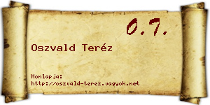Oszvald Teréz névjegykártya